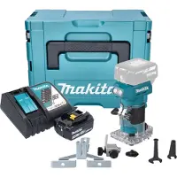Makita DRT 52 RF1J accu kantenfrees 18 V 6 mm borstelloos + 1x accu 3.0 Ah + lader + Makpac