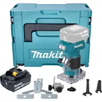 Makita DRT 52 G1J accu kantenfrees 18 V 6 mm borstelloos + 1x accu 6.0 Ah + Makpac - zonder lader