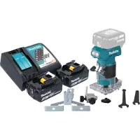 Makita DRT 52 RG accu-kantenfrees 18 V 6 mm borstelloos + 2x accu 6.0 Ah + lader