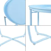 En.casa Tuintafel Sandefjord bijzettafel rond metaal 53xØ40 cm hemelsblauw []