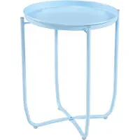 En.casa Tuintafel Sandefjord bijzettafel rond metaal 53xØ40 cm hemelsblauw []