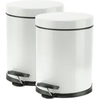 COSY&TRENDY Cosy & Trendy Pedaalemmer - 2x - wit - 5 liter - 24 cm - RVS - Vuilnisbak