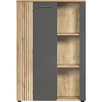 Trendteam Opbergkast met 2 deuren waarvan één met gehard glas l90cm esteban