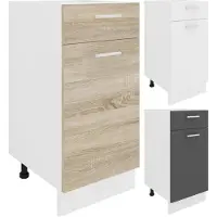 VCM Esilo keuken onderkast 40 cm 1 deur, 1 ladewit, grijs.