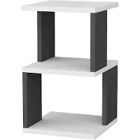 Hannah Home Nachtkastje - Wit Antraciet - 29,6 x 49,4 x 29,6 cm