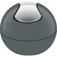 Spirella Bowl Papelera With 16x14 Cm 1l Polystyrene Pedal Zilver