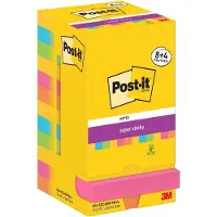 Post-It Super Sticky Notes Carnival | 90 vel | ft 76 x 76 mm | 8 + 4 GRATIS