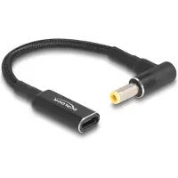 DeLOCK 60040 USB-laadkabel USB-C bus, DC-stekker 2,5 mm 0.15 m Zwart