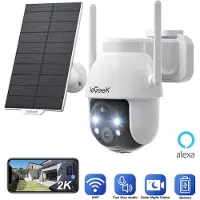 IeGeek 2K bewakingscamera - wifi - voor buiten - draadloos - zonne-energie - ntelligente tracking - persoonlijke detectie -kleurennachtzicht