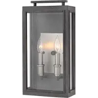 Elstead Lighting LED Wand Buitenlamp Sutcliffe | 2X E14 Max 60W | IP44 | Dimbaar | Aged Zinc & Antique Nickel