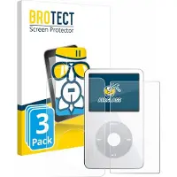 BROTECT Screenprotector 3 Stuks voor Apple iPod Classic Video (Voor+Achter) Beschermglas transparant