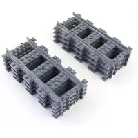LEGO City, rechte spoorstukken, donkergrijs - 53401, NIEUW! Aantal: 50