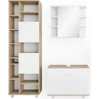 Vicco Badkamermeubel set Ilias, Wit/Sonoma, 3-delig