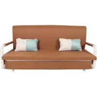 Mendler Slaapbank -M83, slaapbank bank, slaapfunctie bedstee ligoppervlak, 190x185cm ~ stof/textiel bruin