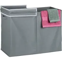 Relaxdays wasbox met deksel - 100 l - opvouwbaar - stof - 50 x 68 x 34 cm - draagbaar