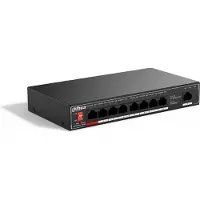 Dahua Technology PoE SF1009P, onbeheerd, L2, Fast Ethernet (10/100), full-duplex modus, ondersteuning voor Power over Ethernet (PoE), geschikt voor wandmontage
