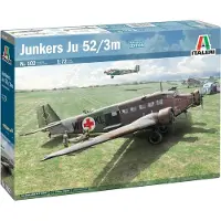 Italeri Modelbouwpakket Vliegtuigen - 0102 Junkers Ju-52/3m Vliegtuig Plastic - 1:72 - Modelbouw