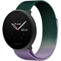 Strap-it Luxe Milanese bandje - geschikt voor Polar Ignite / Ignite 2 / Ignite 3 / Unite / Pacer - paars/groen