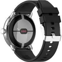 Strap-it Siliconen bandje met gespsluiting geschikt voor Google Pixel Watch 5 (41 mm) / 4 (41 mm) / 3 (41 mm) / 2 / 1 - Zwart