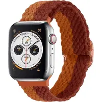 Strap-it Gevlochten / Geweven bandje - Geschikt voor Apple Watch (Series 12/11/10), (Ultra 4/3/2/1), (SE 3/2/1), (Series 9/8/7/6/5/4) - 44/45/46/49mm - Bruin mix - Braided verstelbaar iWatch bandje