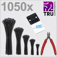 TRU COMPONENTS TC-13377620 T24CA116 Kabelbinder Zwart UV-gestabiliseerd 1050 stuk(s)