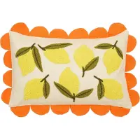 Mica Decorations Sierkussen Vita Wit / Geel / Oranje 65 X 45 Cm