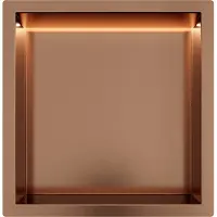 Guido Gusto Copper RVS Inbouwnis 30x30x7cm met RGB verlichting