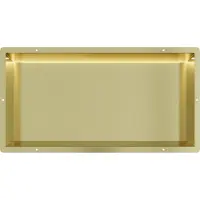 Guido Gusto Mat goud RVS Inbouwnis 30x60x10cm met tegelflens en RGB verlichting