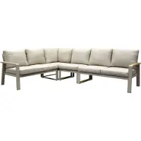AVH-Collectie Lola hoek loungeset 4-delig aluminium latte zand