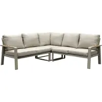 AVH-Collectie Lola hoek loungeset 3-delig aluminium latte zand