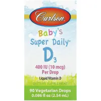 Carlson Labs , Baby's Super Dagelijks D3, 10 mcg (400 IU), 0,086 fl oz (2,54 ml)