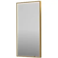 Ink Spiegel sp19 50x4x100 cm incl. Direct led-verlichting rondom en spiegelverwarming geborsteld mat goud