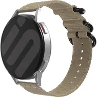 Strap-it Nylon gesp bandje - geschikt voor Huawei Watch GT 1 / GT 2 / GT 3 / GT 3 Pro / GT 4 46mm / GT 5 & 5 Pro (46mm) / GT 2 Pro / GT Runner / Watch 3 (Pro) / Watch 4 (Pro) / Watch Ultimate - kaki