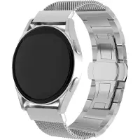 Strap-it Luxe metalen Milanese band geschikt voor Huawei Watch GT 2 42mm / GT 3 42mm / GT 3 Pro 43mm - zilver