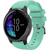Strap-it Smartwatch siliconen bandje - geschikt voor Garmin Venu / Venu SQ / Vivomove HR / Forerunner 245 / 570 - 42mm / 645 - aqua