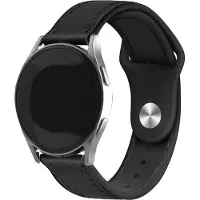 Strap-it Leren hybrid bandje - geschikt voor Xiaomi Watch S1 (Active/Pro) / Watch 2 Pro / Watch S3 / Mi Watch / Amazfit Balance / Bip 5 - zwart