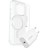 Otterbox Protection + Power KIT EU Set (hoesje + beschermglas + lader) Apple iPhone 16 Pro Transparant, Wit MagSafe compatible