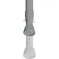 Relaxdays gordijnroede uitschuifbaar - 130 - 220 cm - zonder boren - rvs - telescopische douchegordijnstang - kledingstang