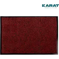 Karat Deurmat Brasilia - Wasbare & Krachtige Vuilvangmat - Rood 90 x 120 cm - Voor Binnen & Buiten - Vuilafstotende Mat met Antislip Achterkant - Verkrijgbaar in 4 Kleuren & 3 Maten