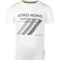 Koko Noko T-shirt wit Jongens Stretchkatoen Ronde hals Printopdruk - maat 86