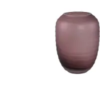 Ptmd Nadah Pink Round Ribbed Glass Vase Low
