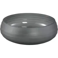 Ptmd Nadah Grey Bowl Shaped Ribbed Glass Vase