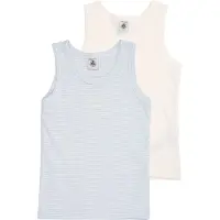 Petit Bateau Onderhemd lichtblauw / wolwit