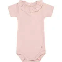 Petit Bateau Babybody met korte mouwen en kraagje van katoen Meisjes Rompertje - Roze - Maat 92/98