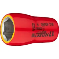 Hazet Dopsleutel · geïsoleerd 880KV-17 · 3/8 inch (10 mm) vierkant hol · Buiten-zeskant-tractieprofiel · SW 17 mm