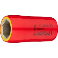 Hazet Dopsleutel · geïsoleerd 900KV-17 · 1/2 inch (12,5 mm) vierkant hol · Buiten-zeskant-tractieprofiel · SW 17 mm