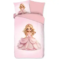 Pure kinderdekbedovertrek Prinses roze - 140 x 220 cm - 100% polyester microvezel