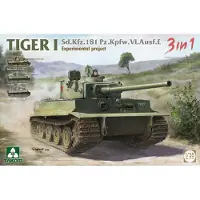 Takom Modelbouwpakket Militaire voertuigen - 2192 Panzerkampfwagen VI Tiger I - Sd.Kfz.181 Pz.Kfw.VI.Ausf.E Tiger I - Experimenteel Project 3 in 1 Plastic - 1:35 - Modelbouw