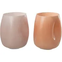 J-Line Vaas bult glas roze/oranje small assortiment van 2
