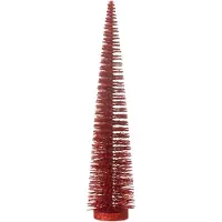 J-Line Kerstboom decoratief glitter plastiek rood medium